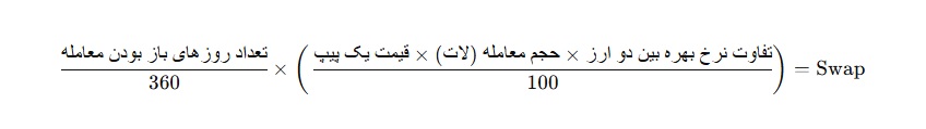 فرمول محاسبه سواپ در فارکس
